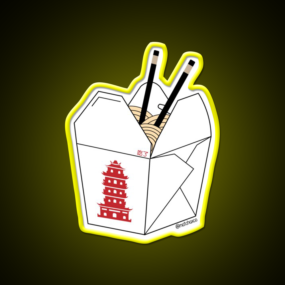 Chinese Takeout Box Led Neon Sign Chinese Food Wall Art Rgb Color