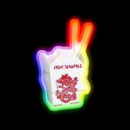 Chinese Takeout Led Neon Sign Chinese Food Rgb Color