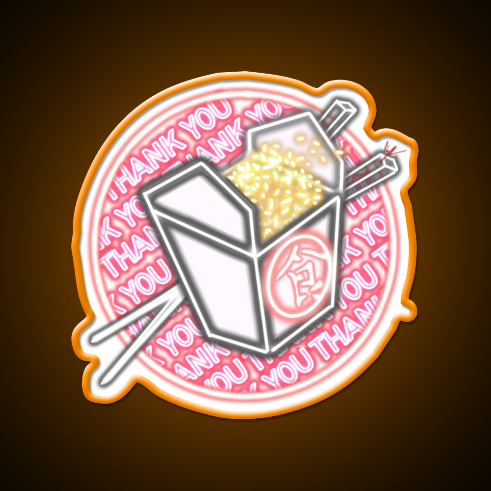 Chinese Takeout Thank You Led Neon Sign Chinese Food Rgb Color