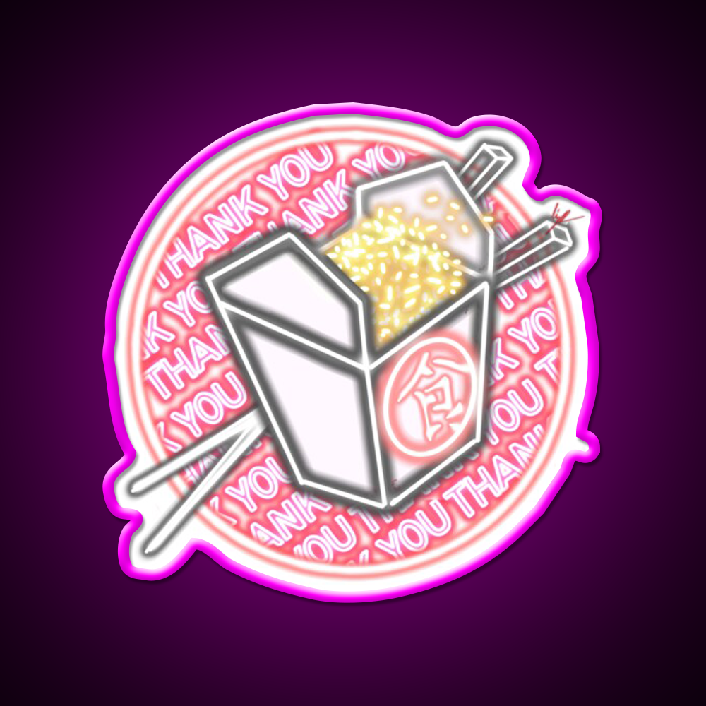 Chinese Takeout Thank You Led Neon Sign Chinese Food Rgb Color