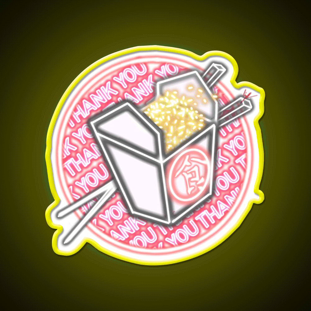 Chinese Takeout Thank You Led Neon Sign Chinese Food Rgb Color