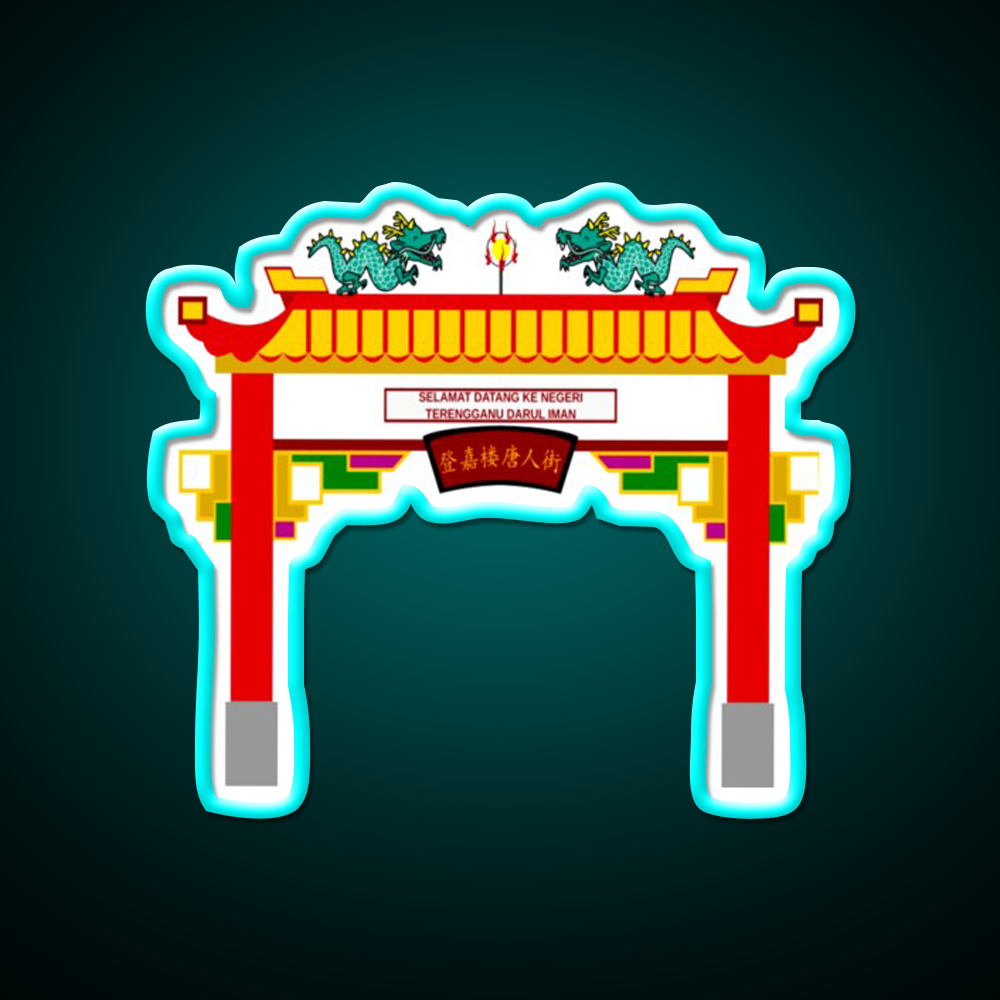 Chinese Temple Door Asian Cultural Led Neon Sign Rgb Color - Size and dimension reference