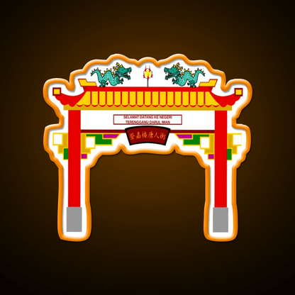 Chinese Temple Door Asian Cultural Led Neon Sign Rgb Color - Shineneon
