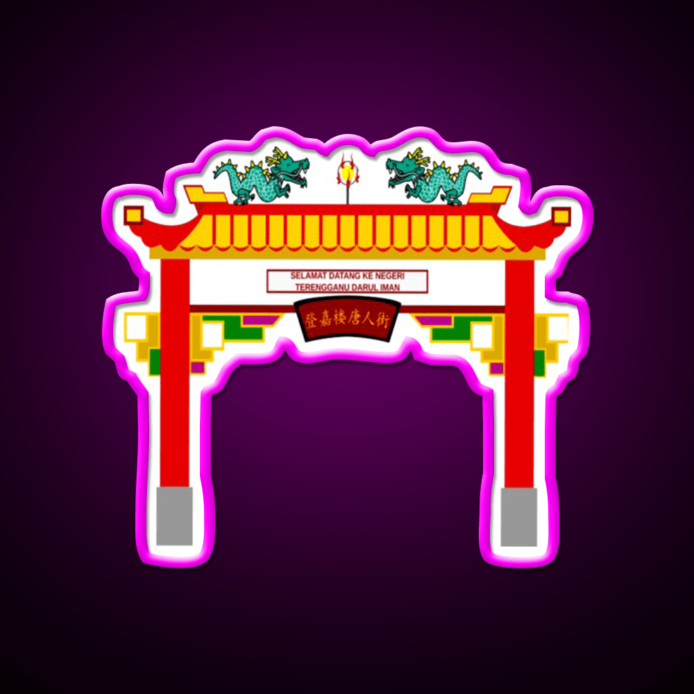 Chinese Temple Door Asian Cultural Led Neon Sign Rgb Color - Shineneon
