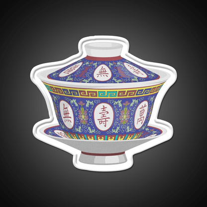 Chinese Traditional Porcelain Tea Cup With Lid Led Neon Sign Chinese Food Rgb Color - Shineneon