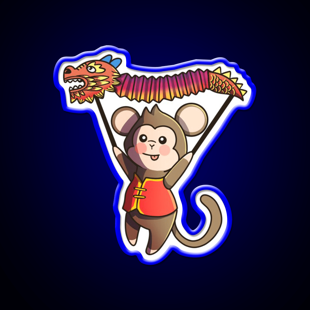 Chinese Zodiac Monkey Asian Cultural Led Neon Sign Rgb Color - Shineneon
