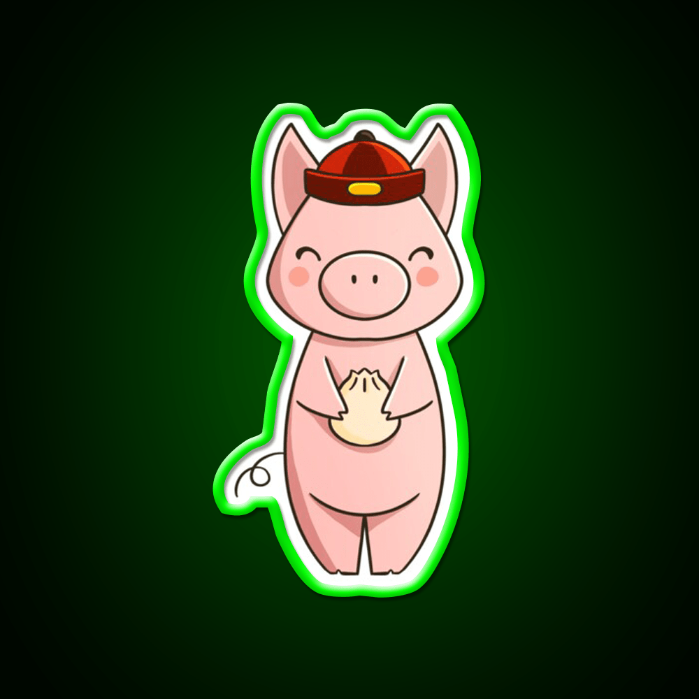 Chinese Zodiac Pig Asian Cultural Led Neon Sign Rgb Color - Shineneon
