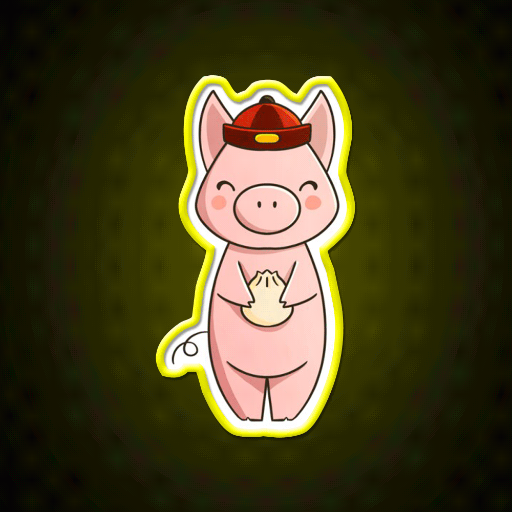 Chinese Zodiac Pig Asian Cultural Led Neon Sign Rgb Color - Custom LED neon sign front view