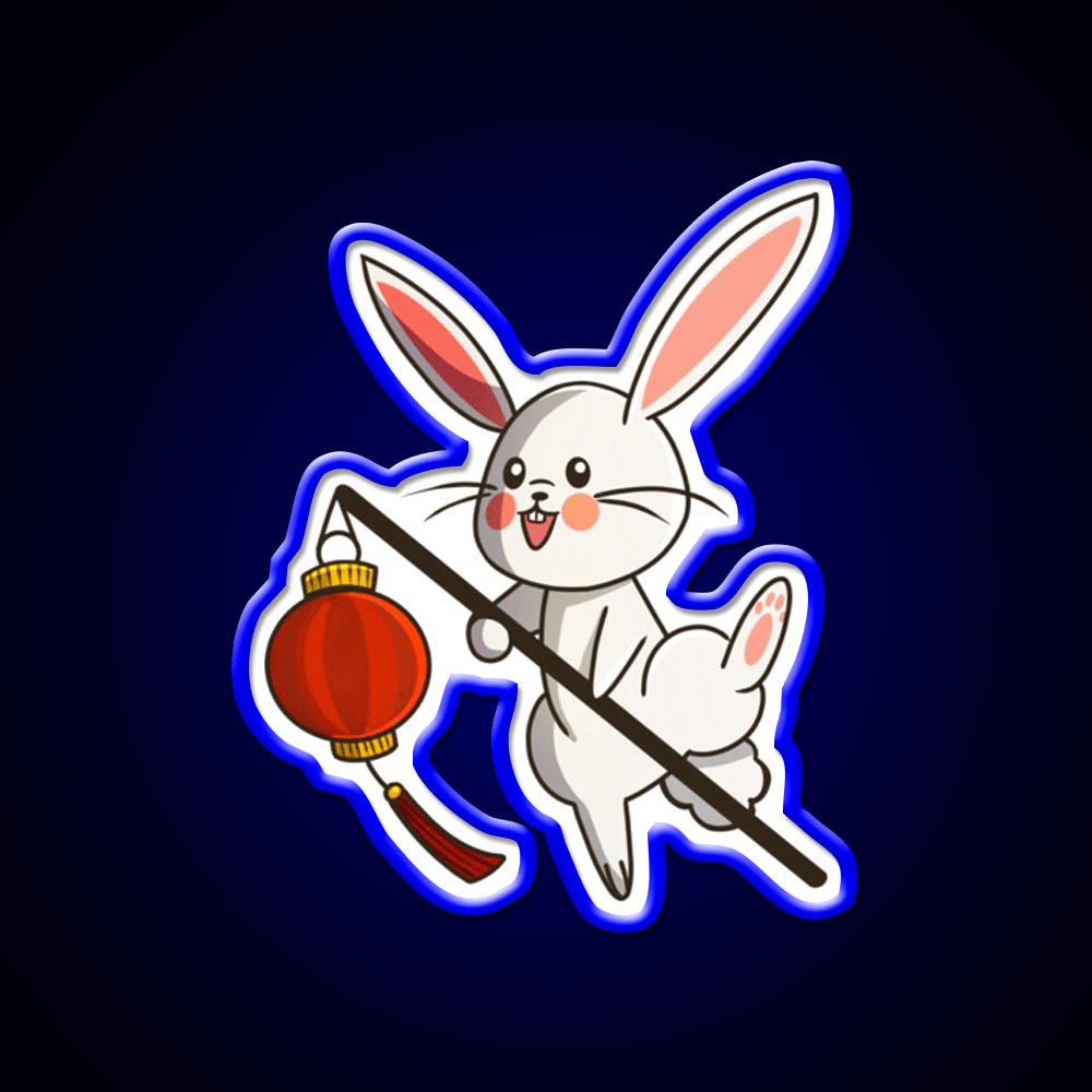 Chinese Zodiac Rabbit Asian Cultural Led Neon Sign Rgb Color - Shineneon