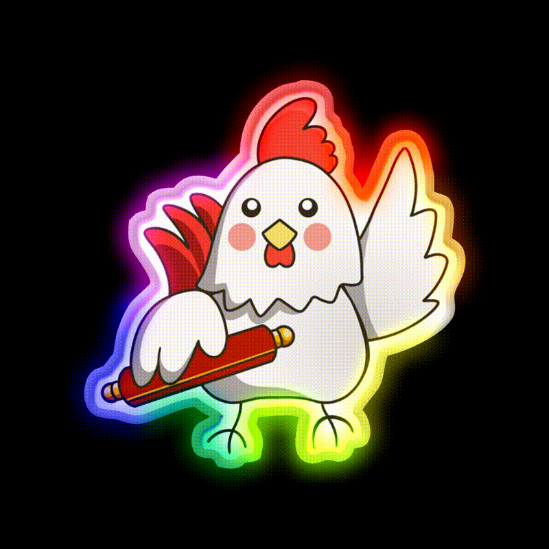 Chinese Zodiac Rooster Asian Cultural Led Neon Sign Rgb Color - LED neon sign close-up detail
