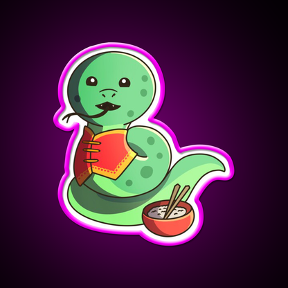 Chinese Zodiac Snake Asian Cultural Led Neon Sign Rgb Color - Neon sign mounted on wall in room