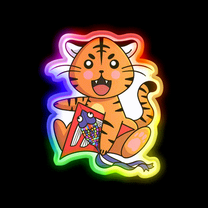 Chinese Zodiac Tiger Asian Cultural Led Neon Sign Rgb Color - LED neon sign close-up detail