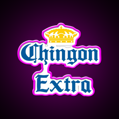 Chingon Extra Beer Bar Decor Led Neon Sign Rgb Color - Neon sign mounted on wall in room