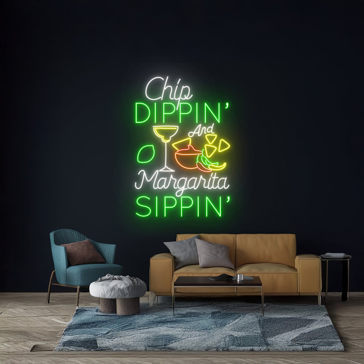 Chip Dippin Margarita Sippin Led Neon Sign