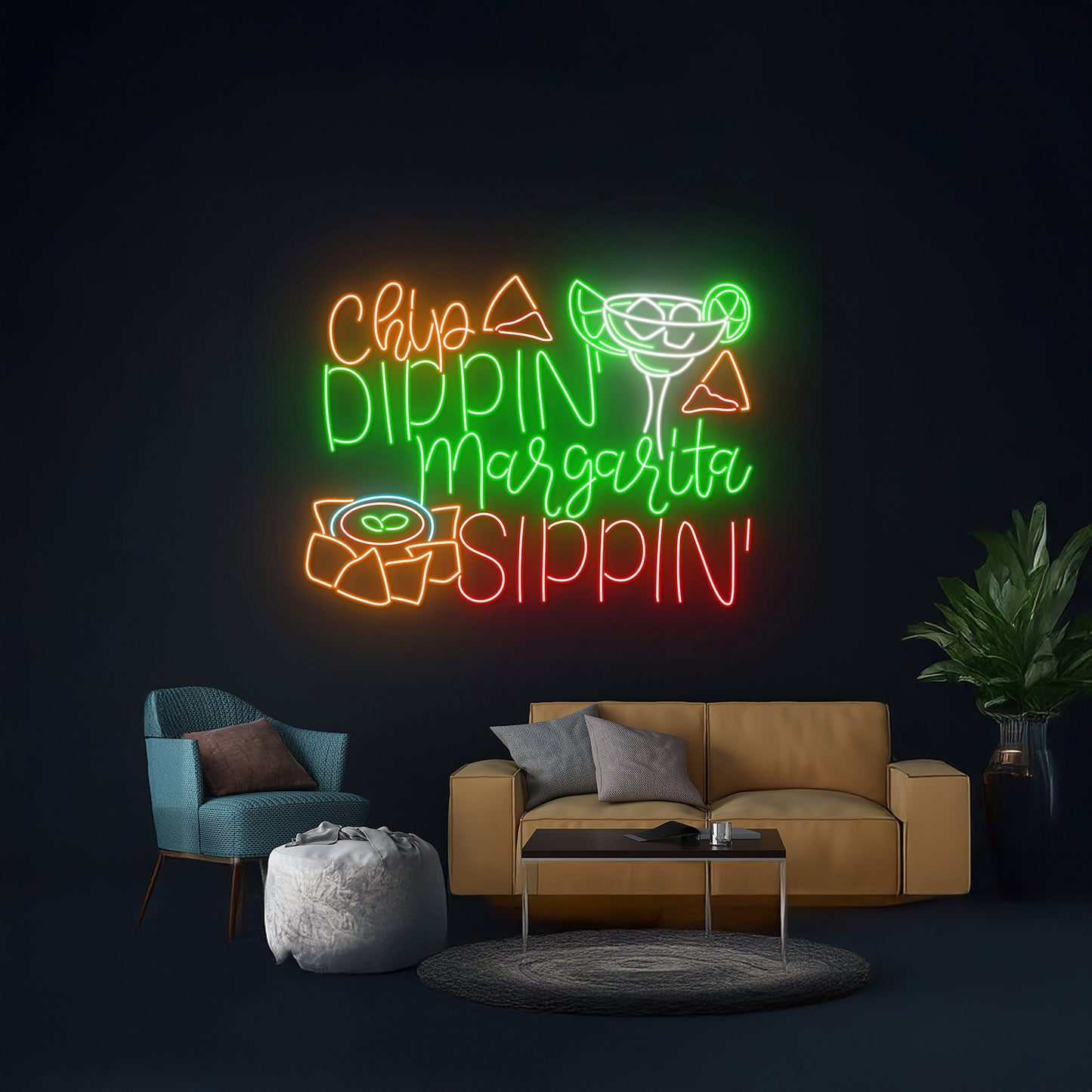 Chip Dippin Margarita Sippin Neon Sign