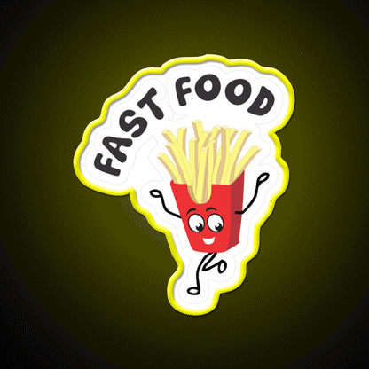 Chips Fast Food Led Neon Sign For Burger Place Wall Art Rgb Color