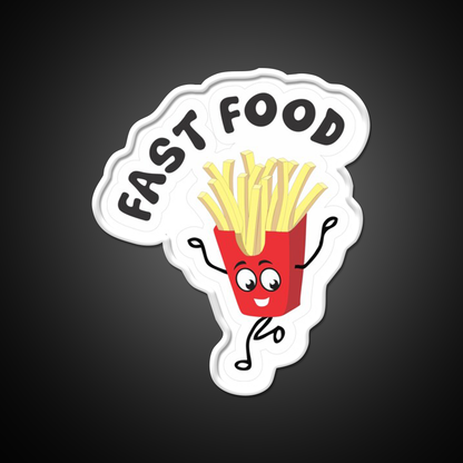 Chips Fast Food Led Neon Sign For Burger Place Wall Art Rgb Color