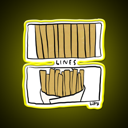 Chips For Lines Fast Food Led Neon Sign For Burger Place Rgb Color