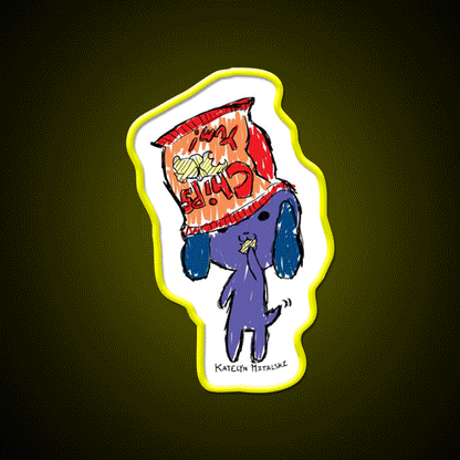Chips Puppy Snack Food Led Neon Sign Rgb Color - Custom LED neon sign front view