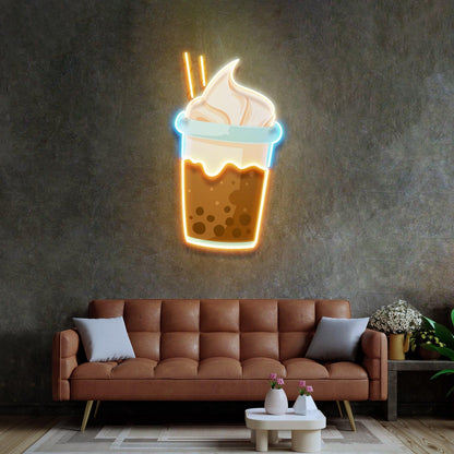 Choco Milktea Cup Uv Printed Led Neon Sign For Cafe Home Decor | Shineneon
