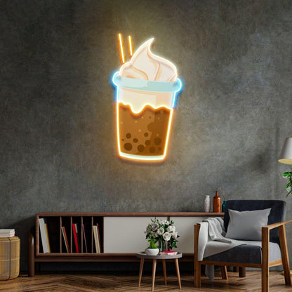 Choco Milktea Cup Uv Printed Led Neon Sign For Cafe Home Decor | Shineneon