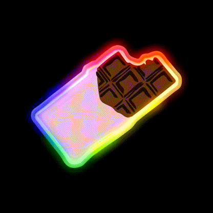 Chocolate Bar Snack Food Led Neon Sign Rgb Color