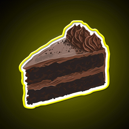 Chocolate Cake Slice Snack Food Led Neon Sign Rgb Color - Custom LED neon sign front view