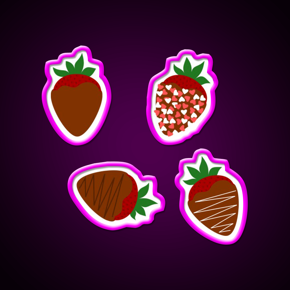 Chocolate Covered Strawberries Snack Food Led Neon Sign Rgb Color - Shineneon