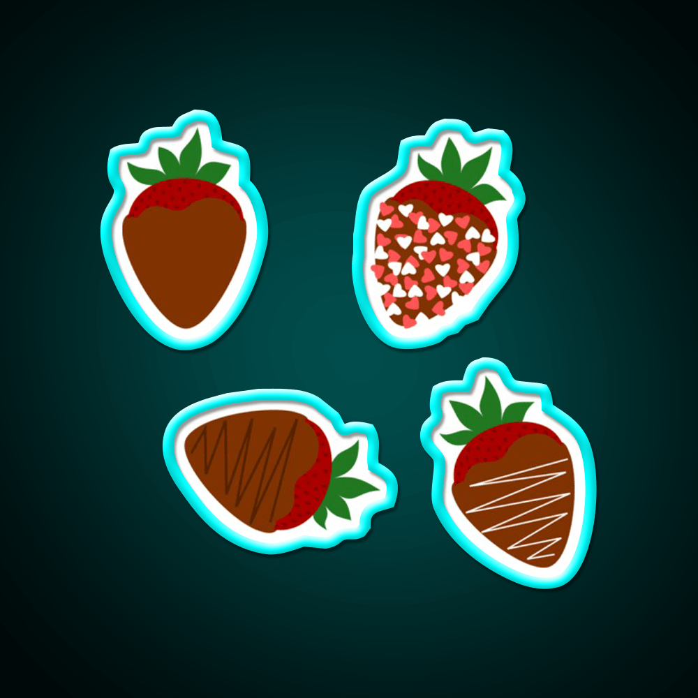 Chocolate Covered Strawberries Snack Food Led Neon Sign Rgb Color - Shineneon