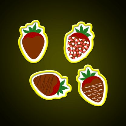 Chocolate Covered Strawberries Snack Food Led Neon Sign Rgb Color - Shineneon