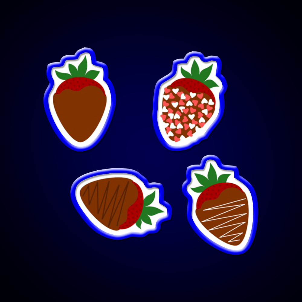 Chocolate Covered Strawberries Snack Food Led Neon Sign Rgb Color - Shineneon