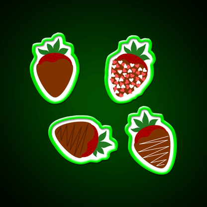 Chocolate Covered Strawberries Snack Food Led Neon Sign Rgb Color - Shineneon