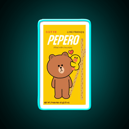 Chocolate Filled Pepero Pocky Snack Food Led Neon Sign Rgb Color - Shineneon