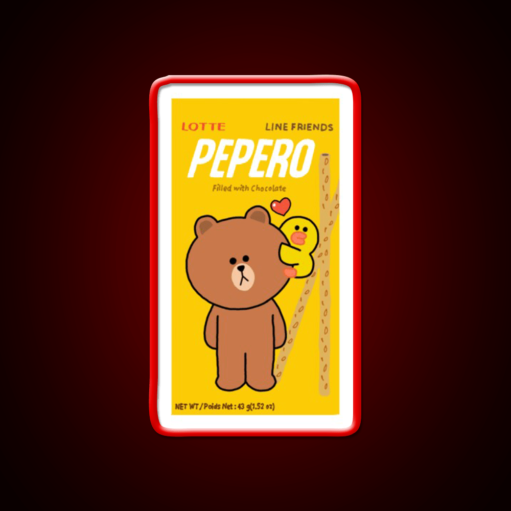 Chocolate Filled Pepero Pocky Snack Food Led Neon Sign Rgb Color - Shineneon
