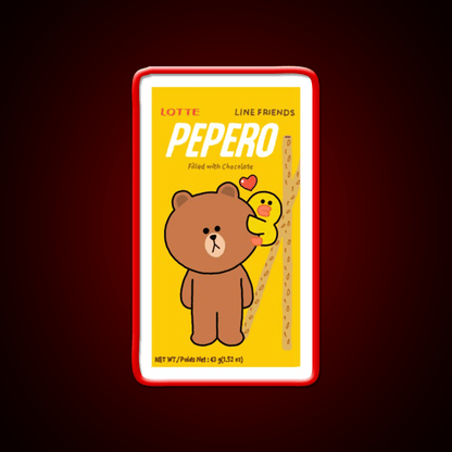Chocolate Filled Pepero Pocky Snack Food Led Neon Sign Rgb Color - Shineneon