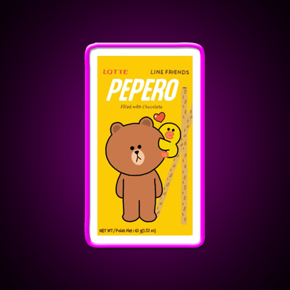 Chocolate Filled Pepero Pocky Snack Food Led Neon Sign Rgb Color - Shineneon