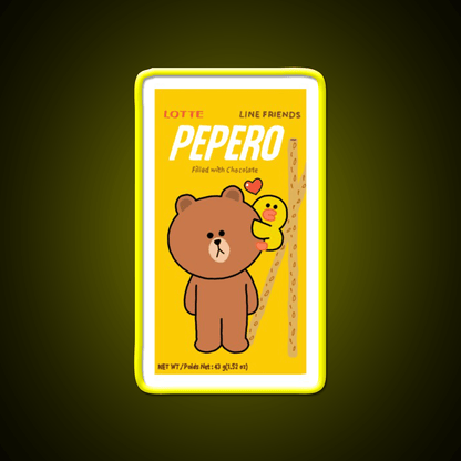 Chocolate Filled Pepero Pocky Snack Food Led Neon Sign Rgb Color - Shineneon
