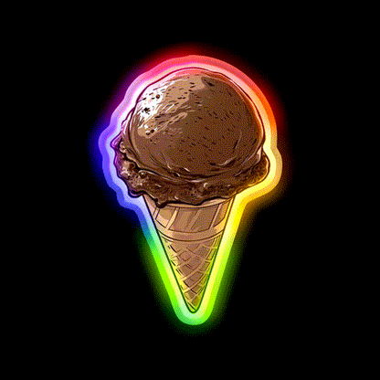 Chocolate Ice Cream Snack Food Led Neon Sign Rgb Color - LED neon sign close-up detail