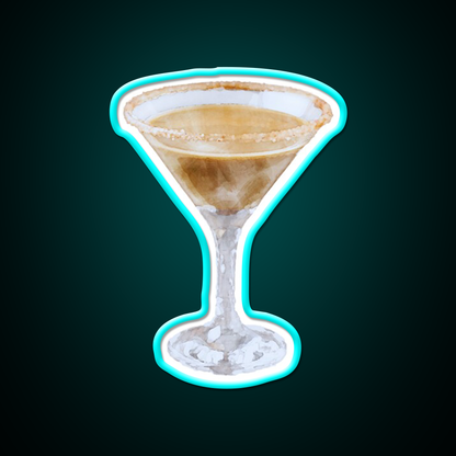 Chocolate Martini Cocktail Bar Decor Led Neon Sign Rgb Color - Size and dimension reference