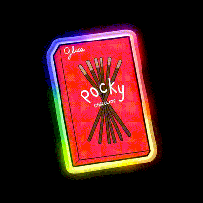 Chocolate Pocky Snack Food Led Neon Sign For Food Counter Rgb Color - LED neon sign close-up detail