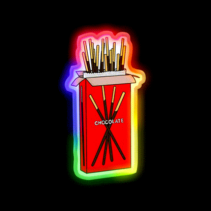 Chocolate Pocky Snack Food Led Neon Sign For Snack Room Rgb Color - LED neon sign close-up detail