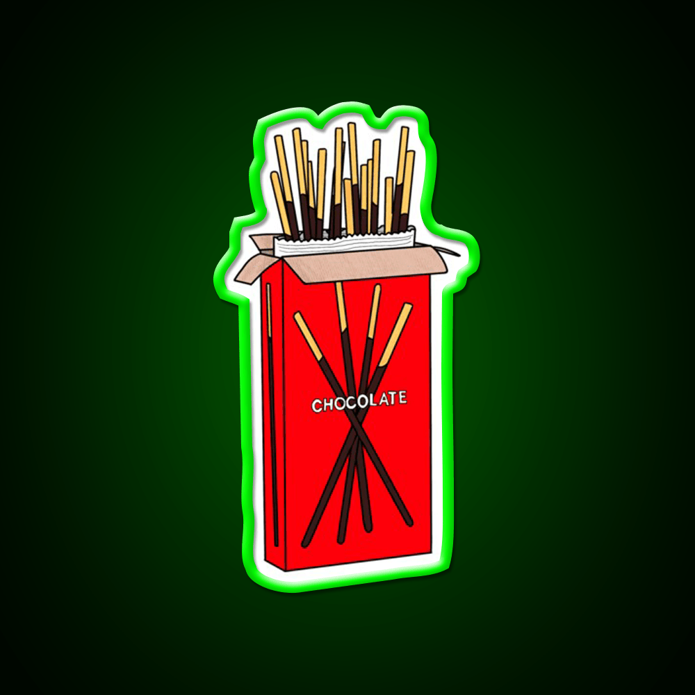 Chocolate Pocky Snack Food Led Neon Sign For Snack Room Rgb Color - Shineneon