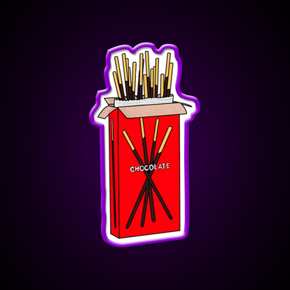 Chocolate Pocky Snack Food Led Neon Sign For Snack Room Rgb Color - Shineneon