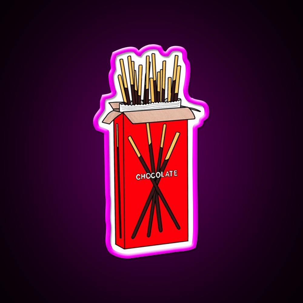 Chocolate Pocky Snack Food Led Neon Sign For Snack Room Rgb Color - Shineneon