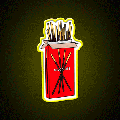Chocolate Pocky Snack Food Led Neon Sign For Snack Room Rgb Color - Custom LED neon sign front view