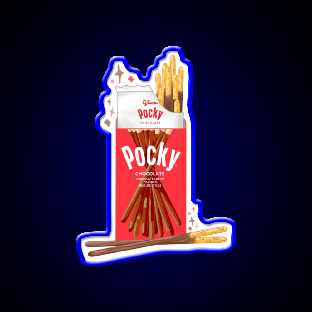 Chocolate Pocky Snack Food Led Neon Sign For Vending Area Rgb Color - Shineneon