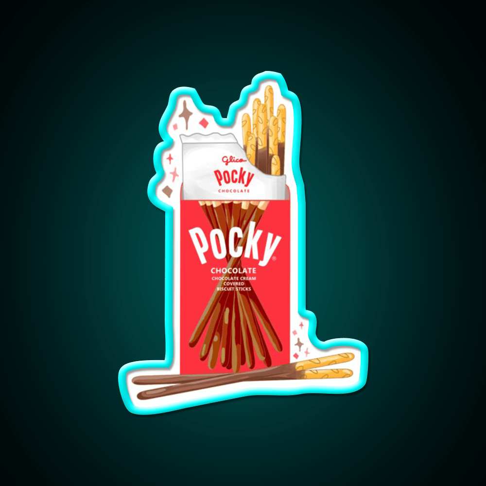 Chocolate Pocky Snack Food Led Neon Sign For Vending Area Rgb Color - Shineneon