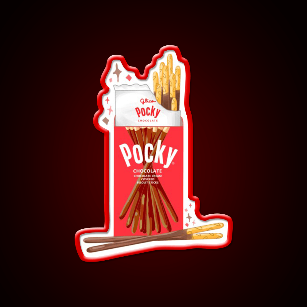 Chocolate Pocky Snack Food Led Neon Sign For Vending Area Rgb Color - Shineneon