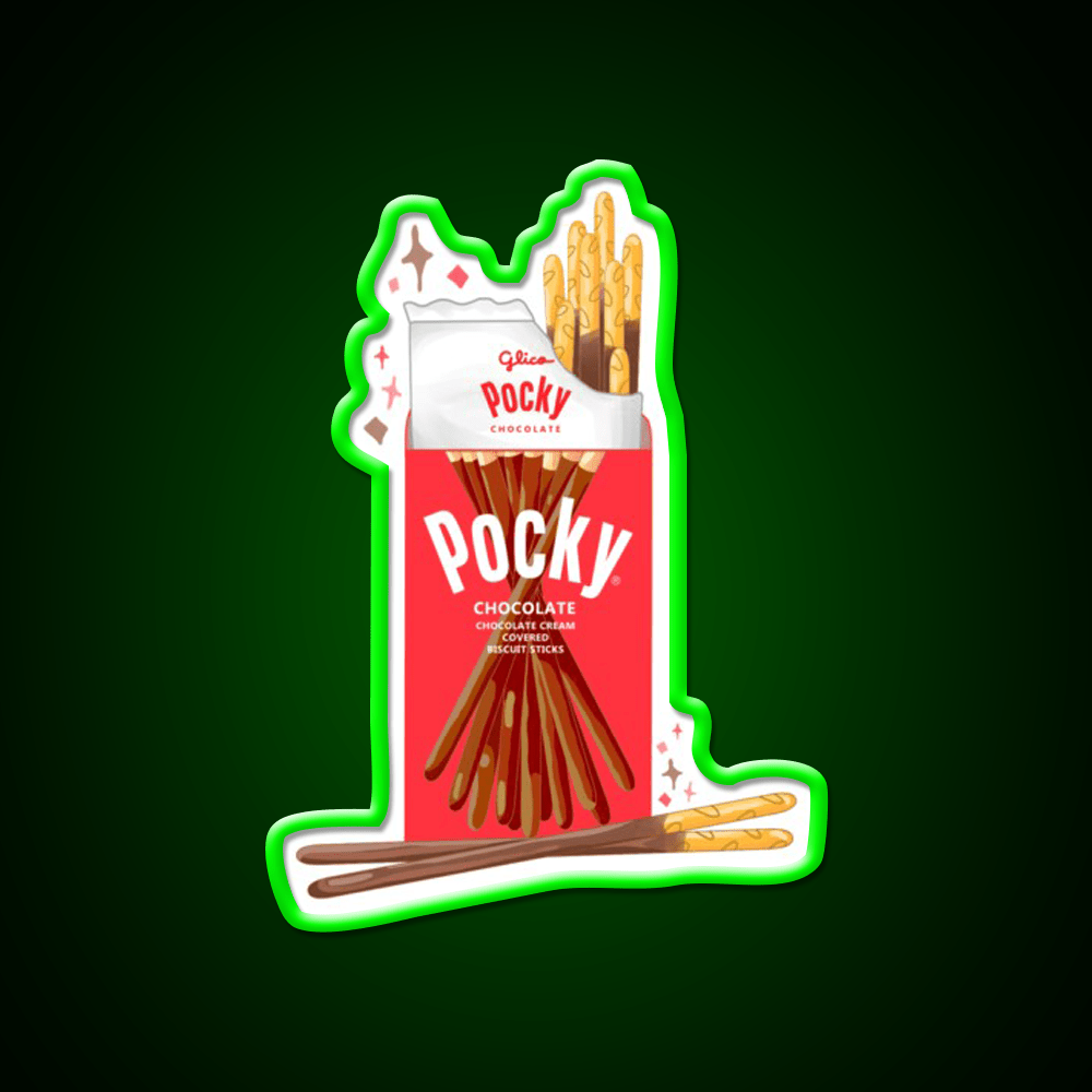 Chocolate Pocky Snack Food Led Neon Sign For Vending Area Rgb Color - Shineneon