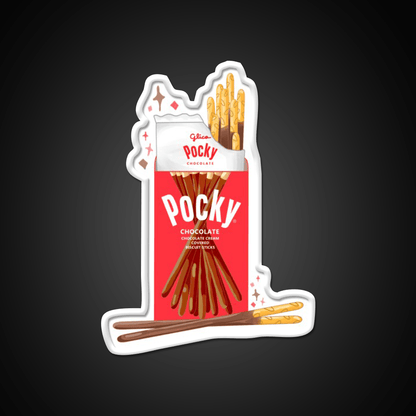 Chocolate Pocky Snack Food Led Neon Sign For Vending Area Rgb Color - Shineneon